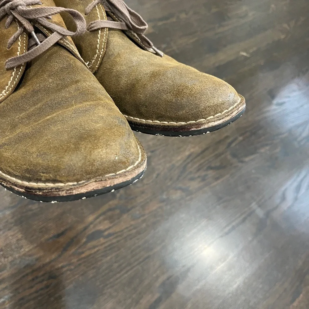 John Varvatos USA Suede‎ Hipster Chukka Boots Olive Brown Distressed Men's 12 M